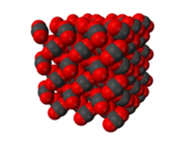 Crystal structure of dry ice